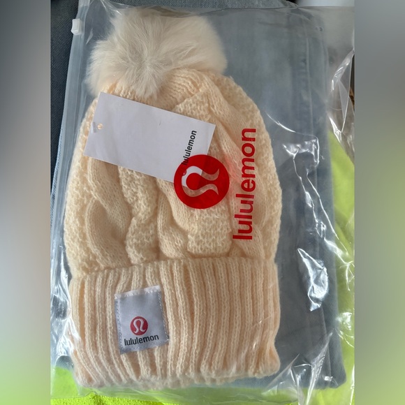 Lululemon Accessories - Lululemon Soft Cream Knit Toboggan.  NEW